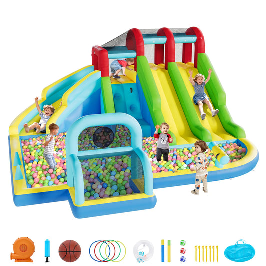 TWISTER.CK Inflatable Bounce House With 3 Water Slides